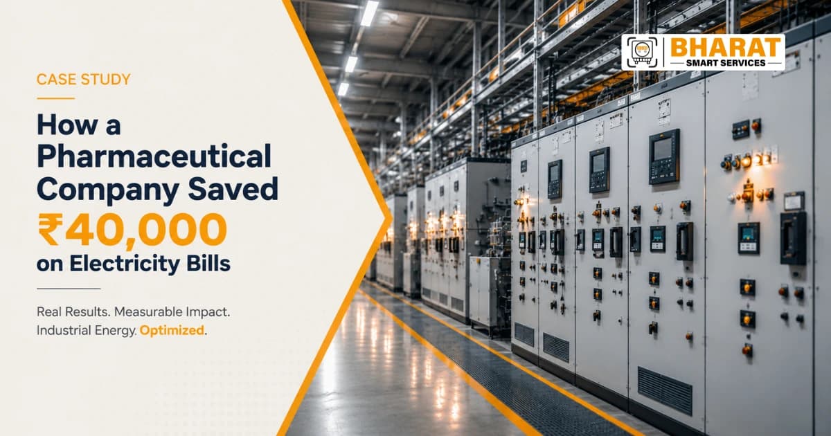 "Industrial power factor correction case study — factory electrical panel representing electricity bill savings for Richmed Biolabs"